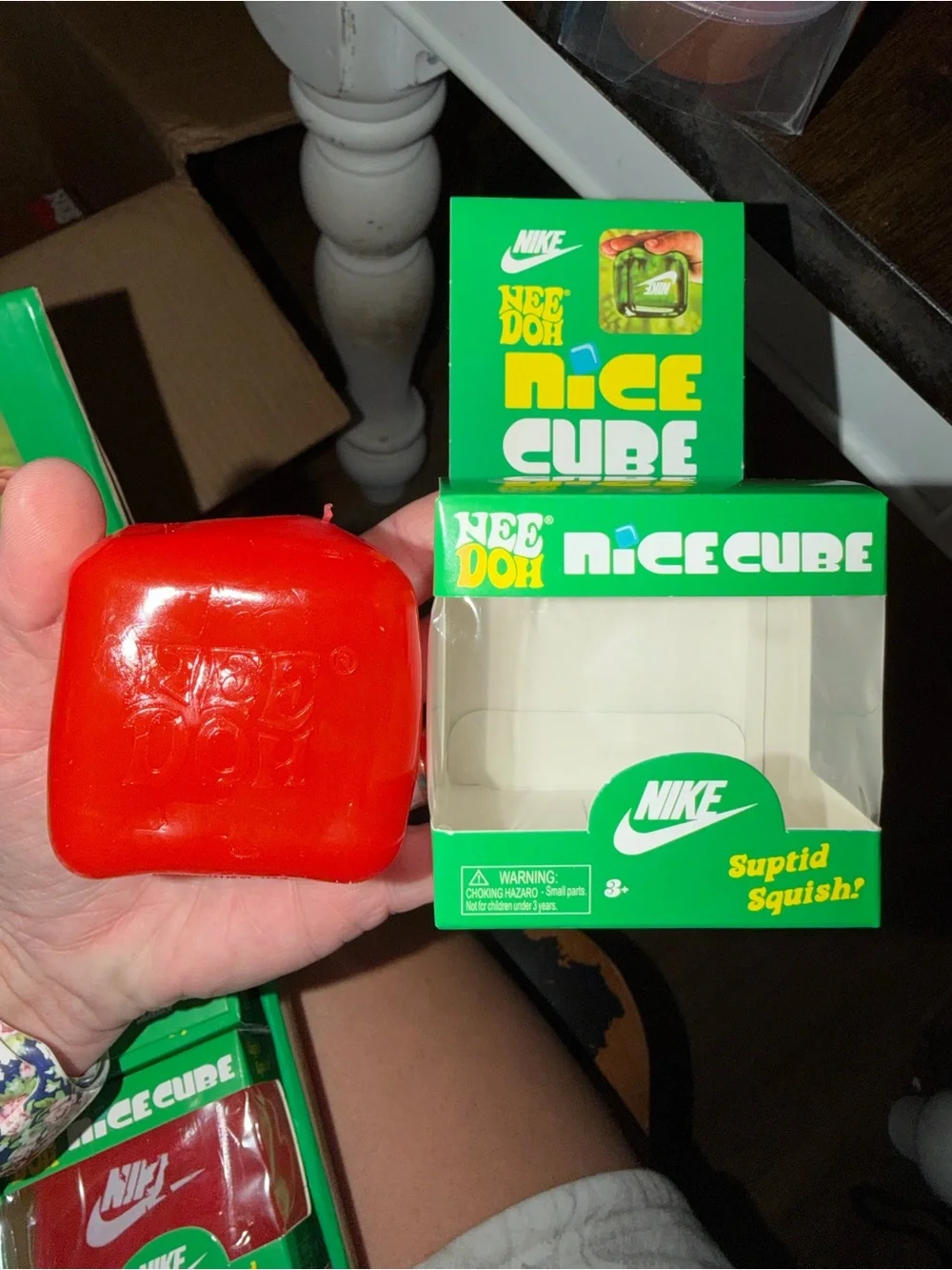 Nike Red Needob Nice Cube Squishy Toy
